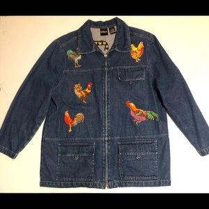 Embroidered “Chicken” Jean Jacket